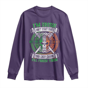 Irish Pride Long Sleeve Shirt You Can Bet Your Lucky Charms I'll Finish Them TS09 Purple Print Your Wear