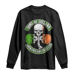 Irish Pride Long Sleeve Shirt Sons Of Ireland Shenanigans Chapter Skull Shamrock TS09 Black Print Your Wear