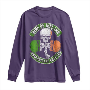 Irish Pride Long Sleeve Shirt Sons Of Ireland Shenanigans Chapter Skull Shamrock TS09 Purple Print Your Wear