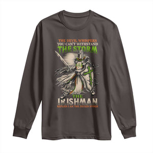 Irish Pride Long Sleeve Shirt Irish Warrior I Am The Feckin Storm TS09 Dark Chocolate Print Your Wear