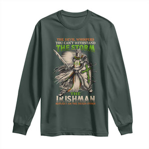 Irish Pride Long Sleeve Shirt Irish Warrior I Am The Feckin Storm TS09 Dark Forest Green Print Your Wear