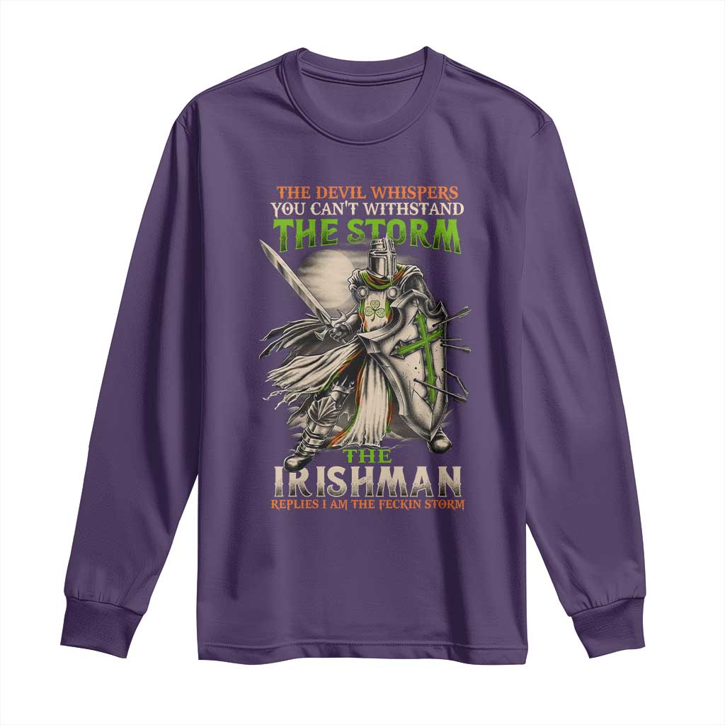 Irish Pride Long Sleeve Shirt Irish Warrior I Am The Feckin Storm TS09 Purple Print Your Wear