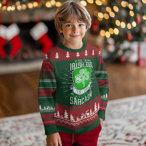 Funny Irish Girl Knit Sweatshirt I Speak Fluent Sarcasm TS09 Christmas Print Your Wear