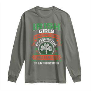 Irish Girls Long Sleeve Shirt We're A Limited Edition Of Fascination A Unique Rare Blend Of Awesomeness TS09 Military Green Print Your Wear