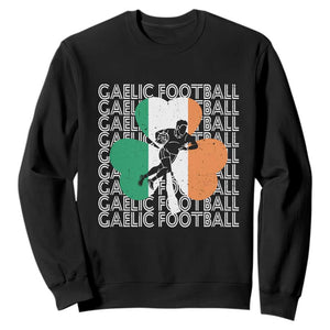 Gaelic Football Sweatshirt Irish Flag Shamrock TS09 Black Print Your Wear