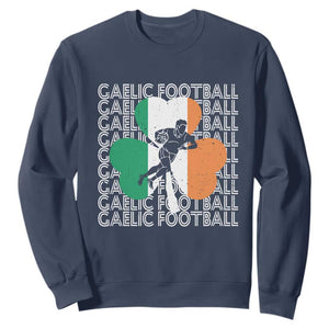 Gaelic Football Sweatshirt Irish Flag Shamrock TS09 Navy Print Your Wear