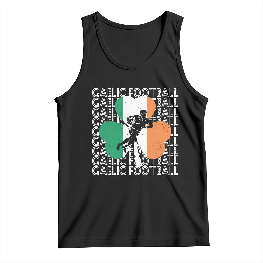 Gaelic Football Tank Top Irish Flag Shamrock TS09 Black Print Your Wear