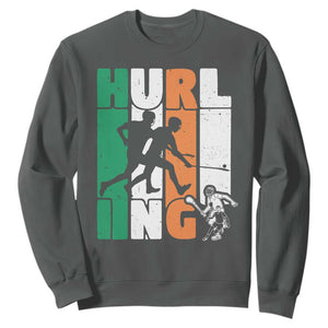 Irish Hurling Hurler Sweatshirt TS09 Dark Heather Print Your Wear