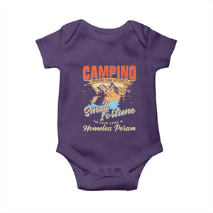 Camping Baby Onesie Where You Spend A Small Fortune To Live Like A Homeless Person TS09 Purple Print Your Wear