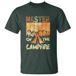 Funny Camping T Shirt Master Of The Campfire TS09 Dark Forest Green Printyourwear