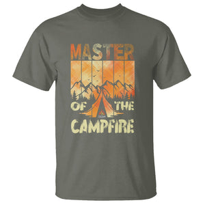 Funny Camping T Shirt Master Of The Campfire TS09 Military Green Printyourwear