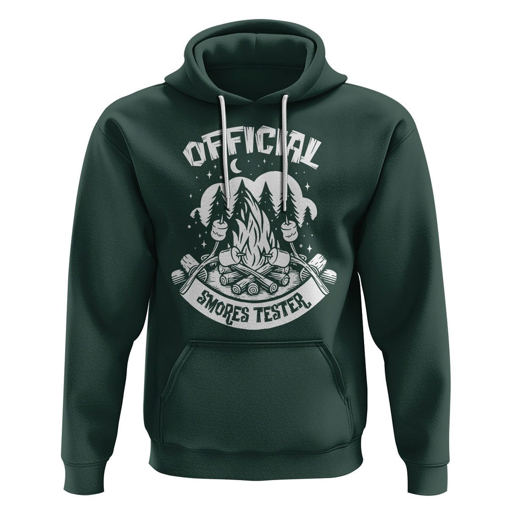 Funny Camping Hoodie Official Smores Tester TS09 Dark Forest Green Printyourwear
