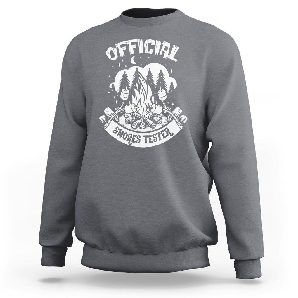 Funny Camping Sweatshirt Official Smores Tester TS09 Charcoal Printyourwear