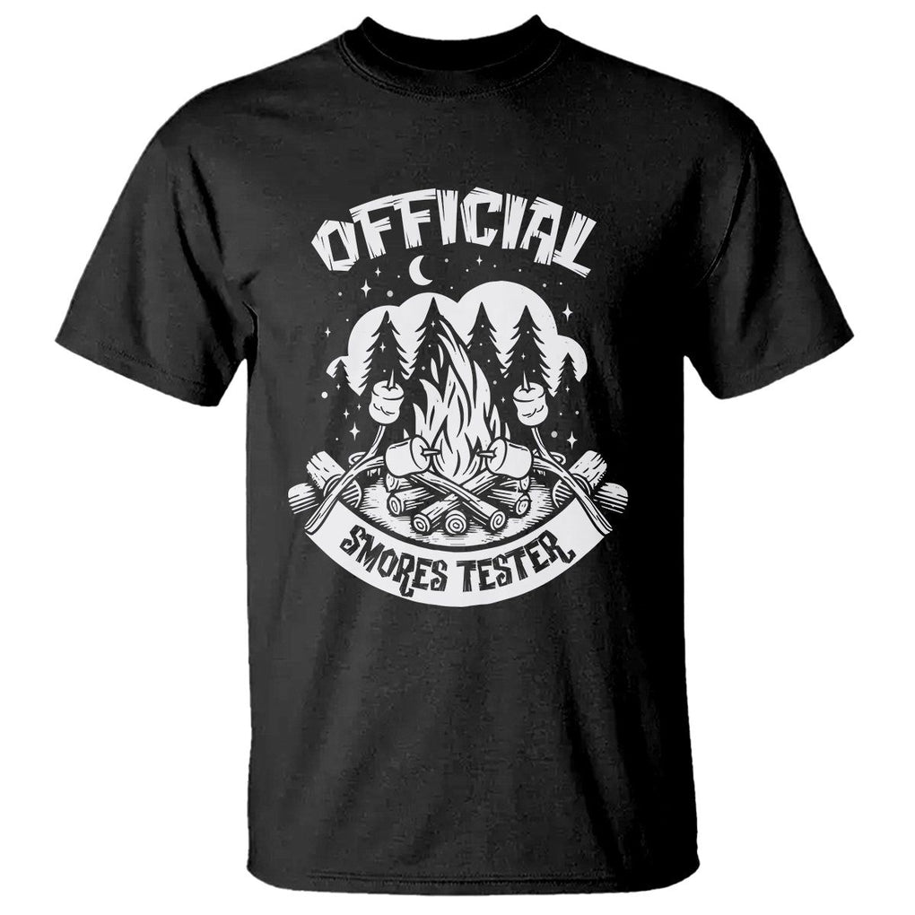 Funny Camping T Shirt Official Smores Tester TS09 Black Printyourwear