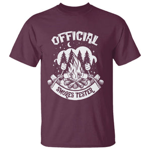 Funny Camping T Shirt Official Smores Tester TS09 Maroon Printyourwear