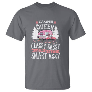 Funny Camping T Shirt Camper Queen Classy Sassy And A Bit Smart Assy Flamingo TS09 Charcoal Printyourwear