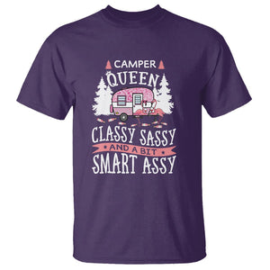 Funny Camping T Shirt Camper Queen Classy Sassy And A Bit Smart Assy Flamingo TS09 Purple Printyourwear