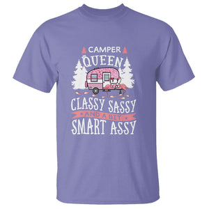 Funny Camping T Shirt Camper Queen Classy Sassy And A Bit Smart Assy Flamingo TS09 Violet Printyourwear