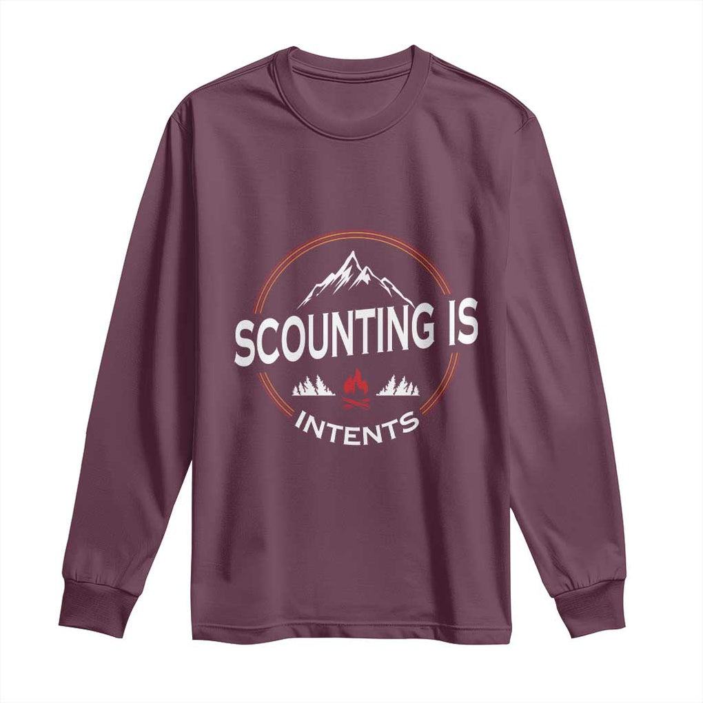 Scouting Is Tent Long Sleeve Shirt TS09 Maroon Print Your Wear