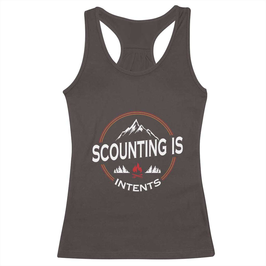 Scouting Is Tent Racerback Tank Top TS09 Dark Chocolate Print Your Wear
