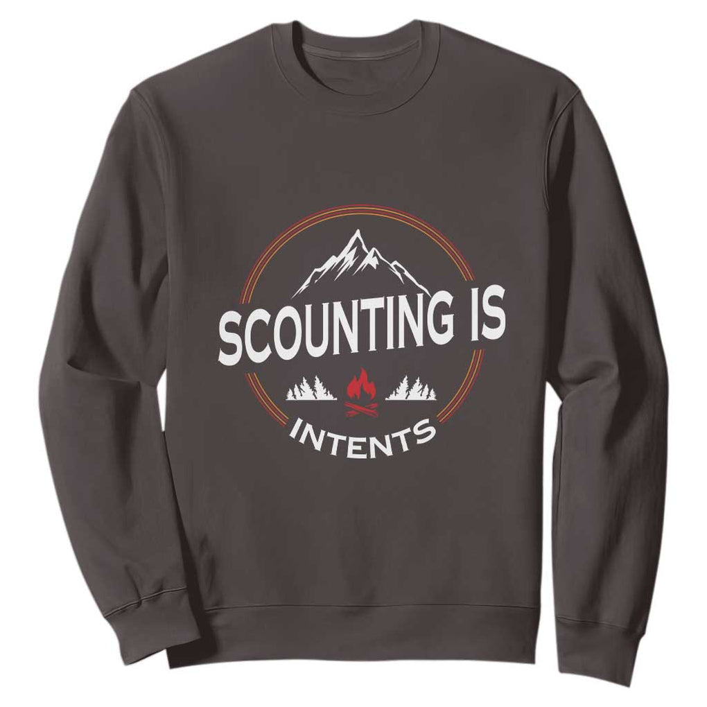 Scouting Is Tent Sweatshirt TS09 Dark Chocolate Print Your Wear