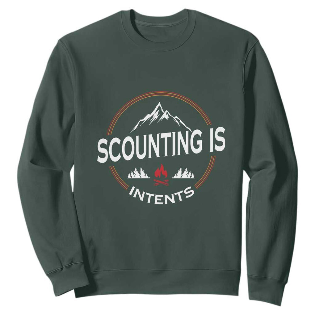 Scouting Is Tent Sweatshirt TS09 Dark Forest Green Print Your Wear