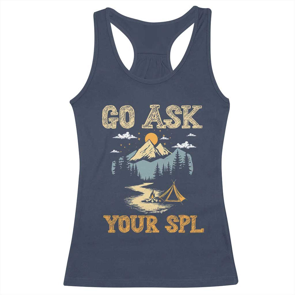 Scouting Racerback Tank Top Go Ask Your SPL TS09 Navy Print Your Wear