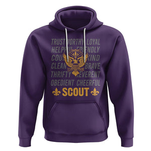 Scouting Hoodie America Flag Scouting Law Camping Outdoor Adventure TS09 Purple Printyourwear