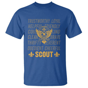 Scouting T Shirt - America Flag Scouting Law Camping Outdoor Adventure Tee TS09 Royal Blue Printyourwear