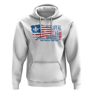 Scouting Hoodie America Flag Scouting Law Camping Outdoor Adventure TS09 White Printyourwear