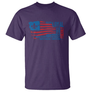 Scouting T Shirt America Flag Scouting Law Camping Outdoor Adventure TS09 Purple Printyourwear