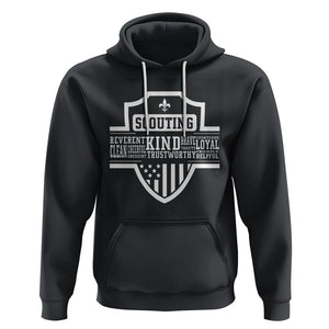 Scouting Hoodie America Flag Scouting Law Camping Outdoor Adventure TS09 Black Printyourwear