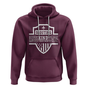 Scouting Hoodie America Flag Scouting Law Camping Outdoor Adventure TS09 Maroon Printyourwear