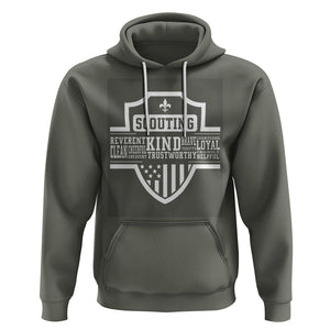 Scouting Hoodie America Flag Scouting Law Camping Outdoor Adventure TS09 Military Green Printyourwear