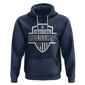 Scouting Hoodie America Flag Scouting Law Camping Outdoor Adventure TS09 Navy Printyourwear