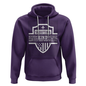 Scouting Hoodie America Flag Scouting Law Camping Outdoor Adventure TS09 Purple Printyourwear