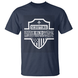 Scouting T Shirt America Flag Scouting Law Camping Outdoor Adventure TS09 Navy Printyourwear