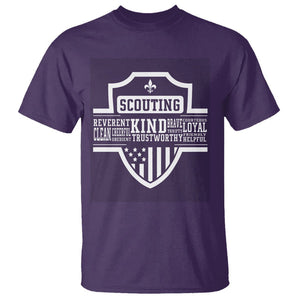 Scouting T Shirt America Flag Scouting Law Camping Outdoor Adventure TS09 Purple Printyourwear