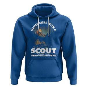 Scouting Hoodie Never Mess With A Scout We Know Places Where No One To Find You TS09 Royal Blue Printyourwear