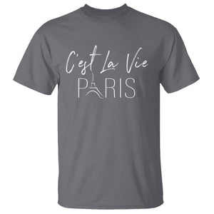 C'est La Vie Eiffel Paris French That's Life France Travel T Shirt TS09 Charcoal Print Your Wear