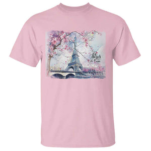 Je T'aime I Love Eiffel Paris French France Travel T Shirt TS09 Light Pink Print Your Wear