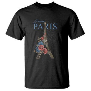 Je T'aime I Love Eiffel Paris French France Travel T Shirt TS09 Black Print Your Wear