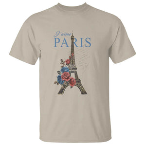 Je T'aime I Love Eiffel Paris French France Travel T Shirt TS09 Sand Print Your Wear