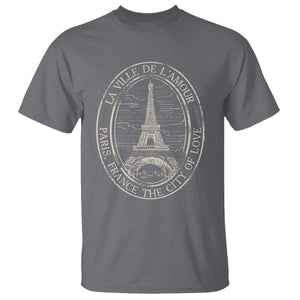 La Ville De L Amour The City Of Love Eiffel Paris France Travel T Shirt TS09 Charcoal Print Your Wear