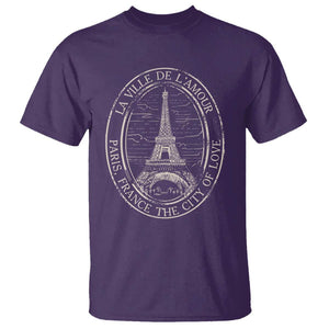 La Ville De L Amour The City Of Love Eiffel Paris France Travel T Shirt TS09 Purple Print Your Wear