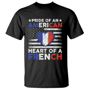 Pride Of An American Heart Of A French T Shirt TS09 Black Print Your Wear