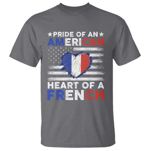 Pride Of An American Heart Of A French T Shirt TS09 Charcoal Print Your Wear