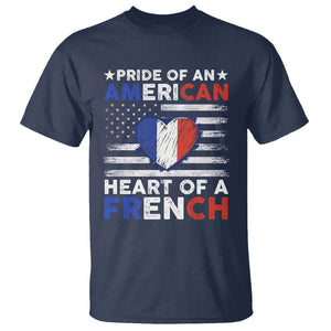 Pride Of An American Heart Of A French T Shirt TS09 Navy Print Your Wear