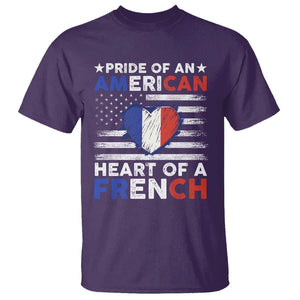 Pride Of An American Heart Of A French T Shirt TS09 Purple Print Your Wear