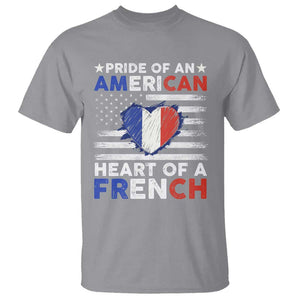 Pride Of An American Heart Of A French T Shirt TS09 Sport Gray Print Your Wear